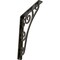 Ekena Millwork Tristan Wrought Iron Bracket, (Single center brace), Antiqued Warm Silver 1 1/2"W x 10"D x 12"H BKTM01X10X12STNAWS - alternate 1
